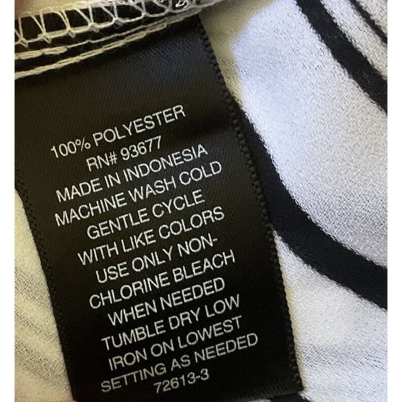Worthington Woman's XL Black White Striped Blouse Button Front Long Sleeve - Picture 4 of 9